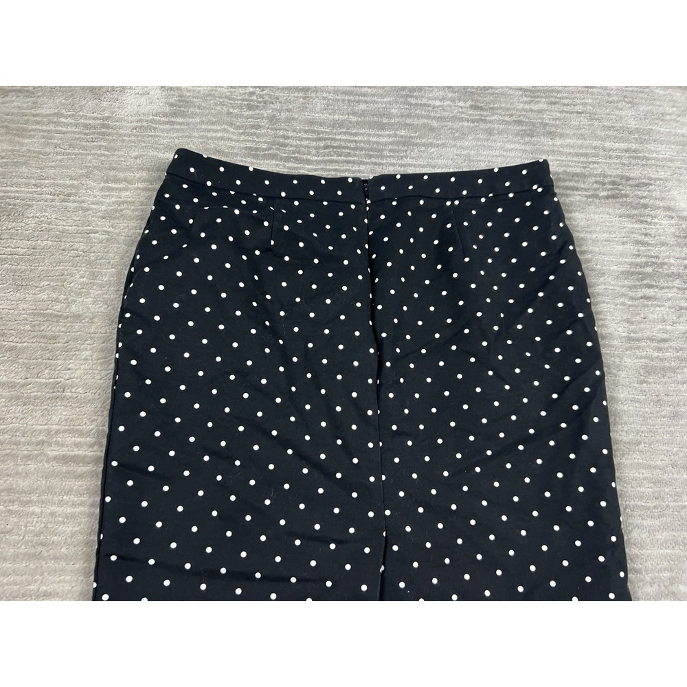 Liz Claiborne Skirt Womens 14 Black Polka Dot Lined‎ Cotton Blend Knee Length - Picture 8 of 12